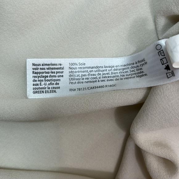 Eileen Fisher Silk tunic, size S in neutral bone - Picture 7 of 8